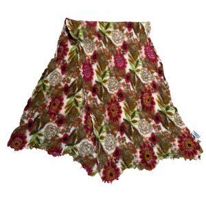 Francesca Bassi Women's Wrap Scarf Wool Colorful Floral Knitted Shawl Winter